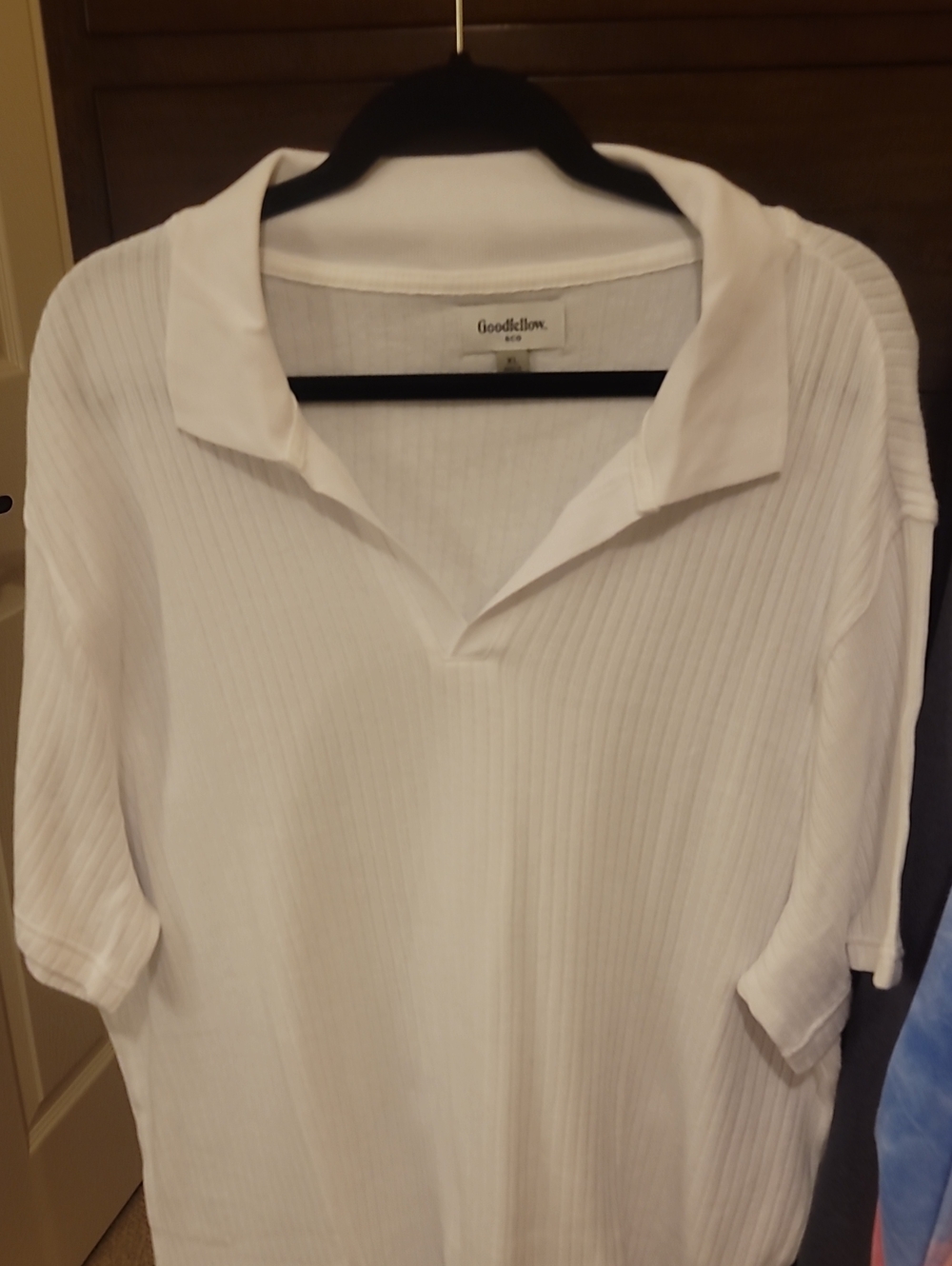 NWOT Goodfellow & Co Polo Shirt Mens XL White Cotton Knit Short Sleeve